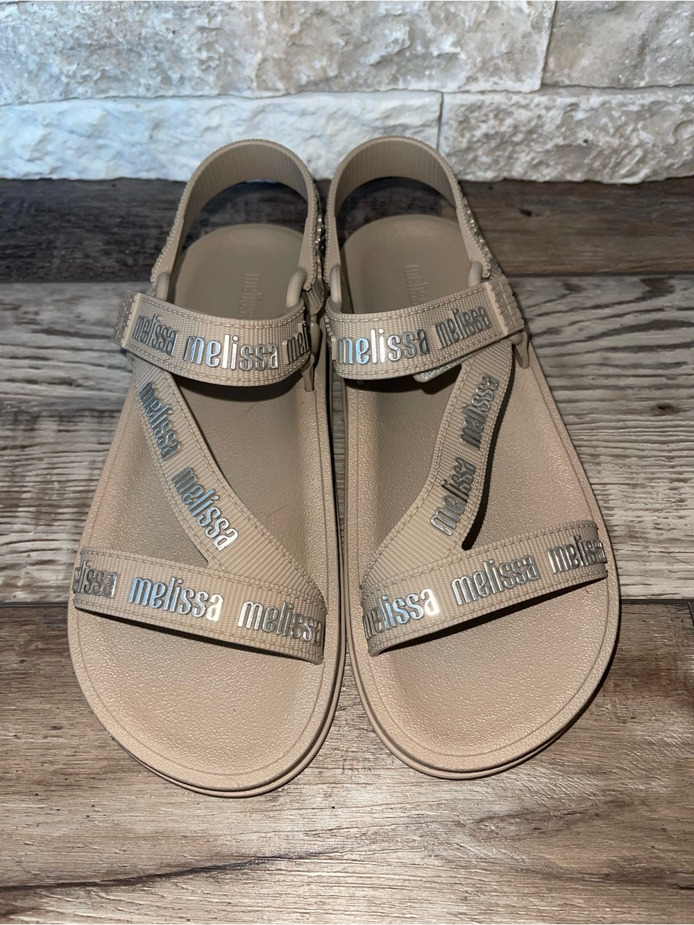 melissa stripes m-lover Sandals. Size 8 HTF!